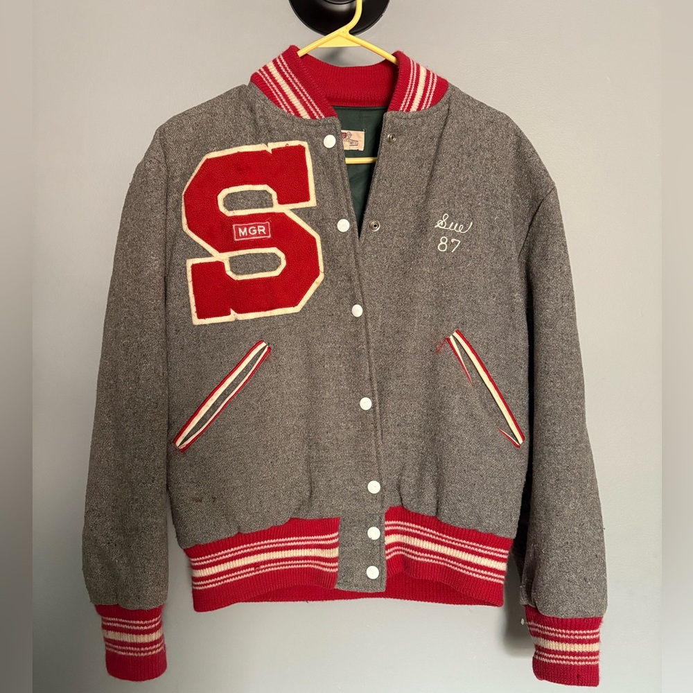 Rare Vintage 1987 Letterman Jacket with name embroidery